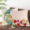 Happy Easter Linen Pillow Cover with Bunny, Flower, Chick and Egg, 45 x 45 cm-22 view 4