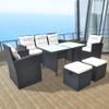 Hommdiy 6-Piece Poly Rattan Garden Furniture Set view 1