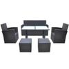 Hommdiy 6-Piece Poly Rattan Garden Furniture Set view 3