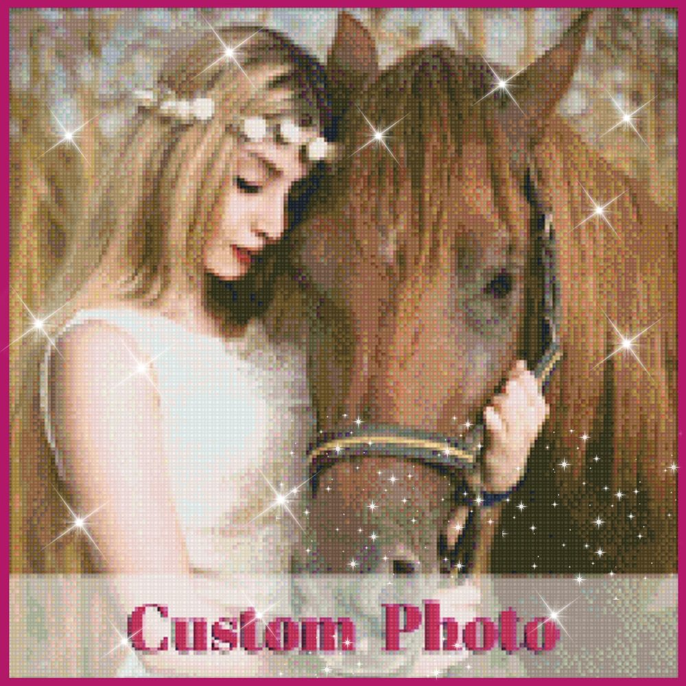 Rainsar Custom Photo Diamond Painting, 5D DIY Kit, Square Drills, 50 x 70 cm