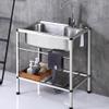EMENAR Stainless Steel Utility Sink with Faucet, Freestanding, Hot + Cold view 3