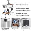 EMENAR Stainless Steel Utility Sink with Faucet, Freestanding, Hot + Cold view 4