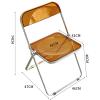 BIWKONI Modern Transparent Acrylic Folding Chair with Metal Frame and Backrest, Pink view 3