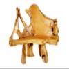 Windalf Teak Root Wood Bench, 134 cm, Handmade view 1