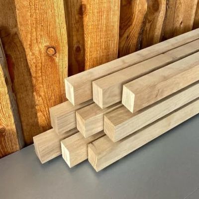 Oak Square Timber, 5 x 5 cm, 100 cm Long, 5-Pack