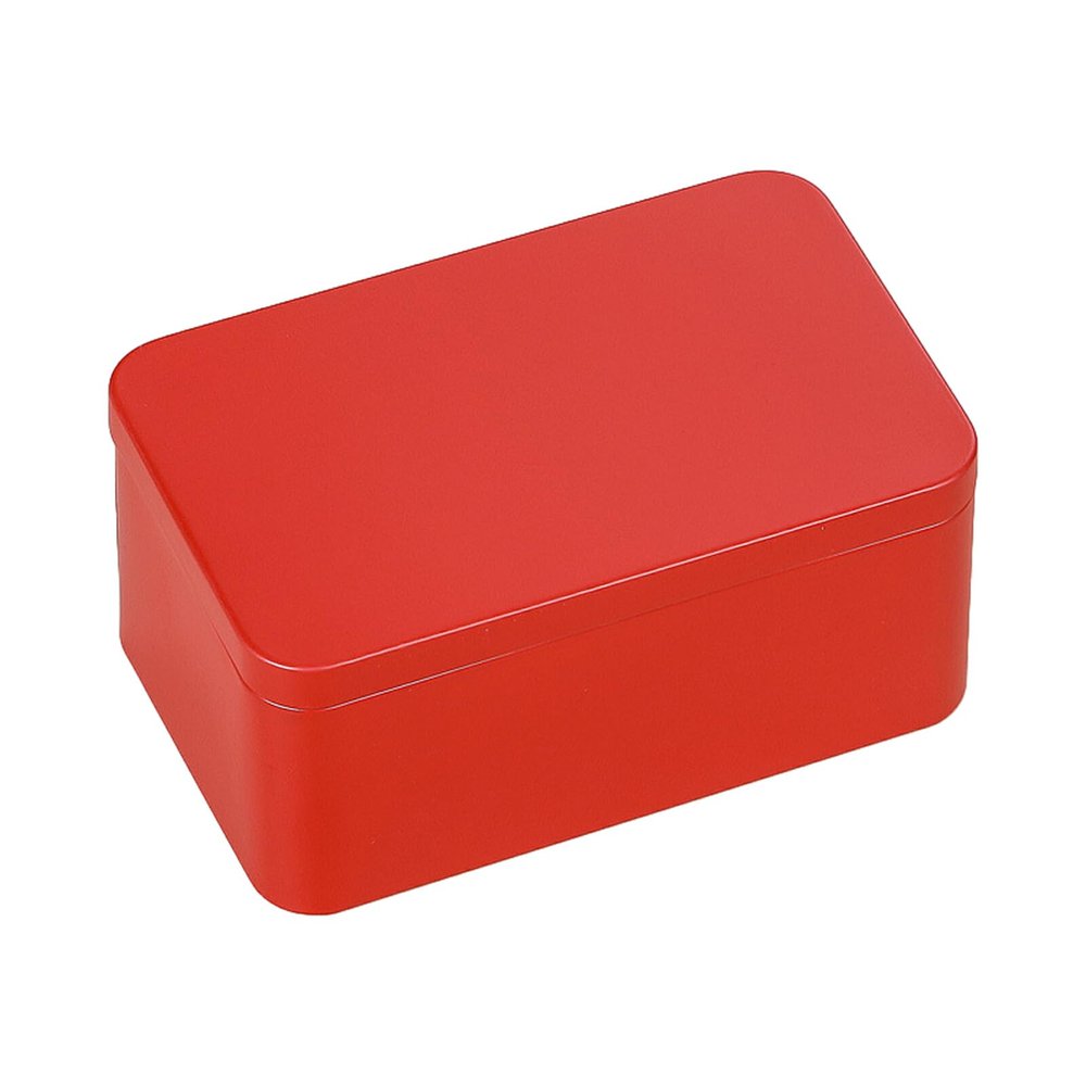 rongweiwang Square Metal Tea Tin, Red