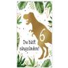 12 Dinosaur Invitation Cards for a Boy's 6th Birthday with Envelopes, Party Bags, Stickers and Mini Notebooks view 3