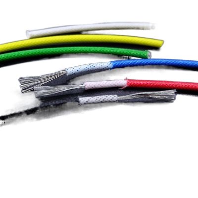 2 m High-Temperature Braided Fiberglass Silicone Copper Wire, Blue, 0.75 mm²
