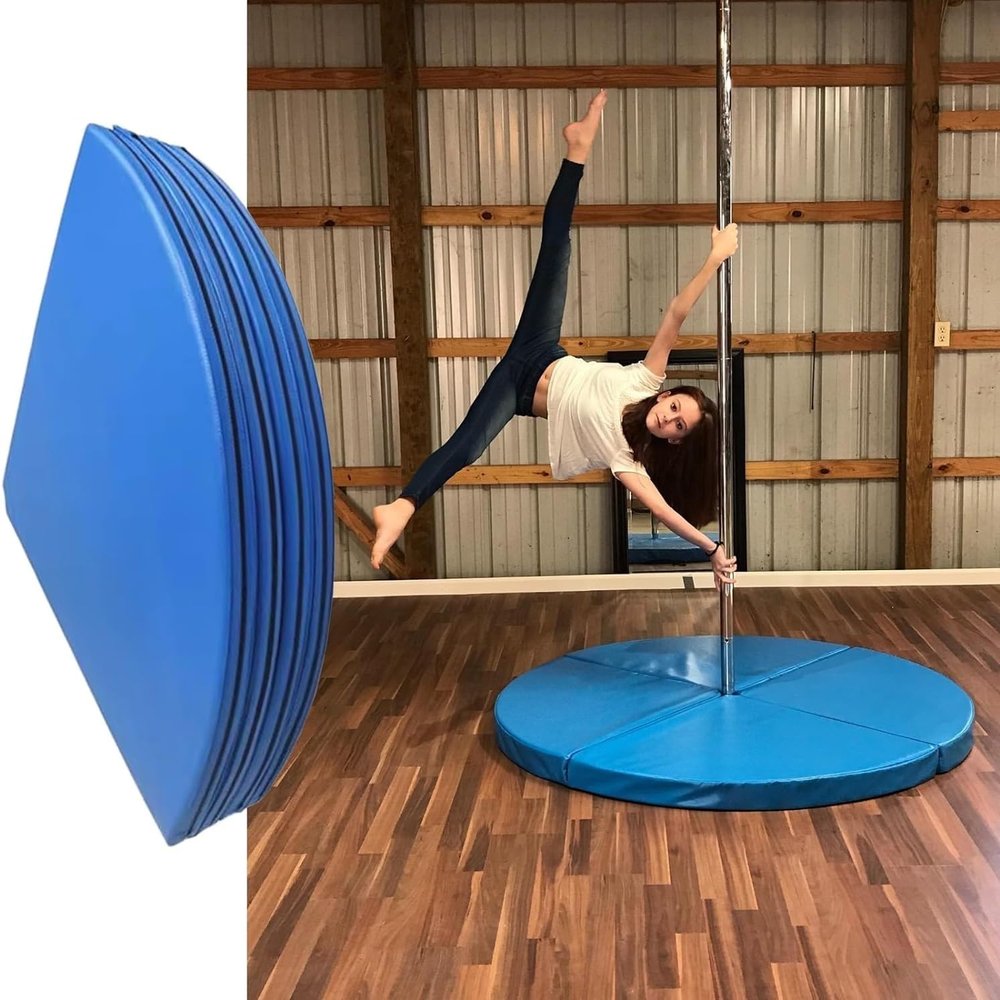AviiSo Professional Portable Pole Dance Crash Mat, Round Foldable Safety Pad for Home/Studio, 3 cm/5 cm/10 cm Thick