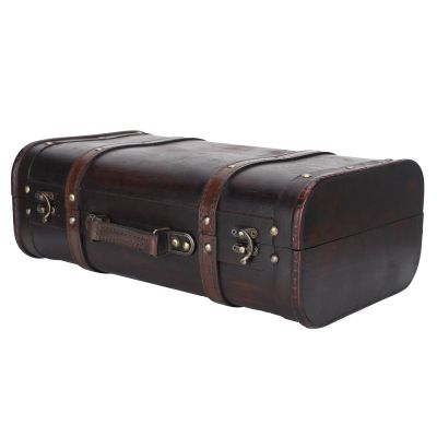 Syrisora Portable Vintage Wooden Suitcase