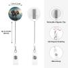 Retractable Badge Holder with 360° Rotating Alligator Clip and Key Ring, Floating African Elephant view 4