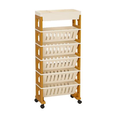 ZHDOKA Multi-Tier Rolling Office Paper Organizer, Utility Cart, Mobile Book Cart, File Storage Cabinet, Narrow Rolling Storage Cart, Movable Bookshelf (#4)
