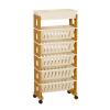 ZHDOKA Multi-Tier Rolling Office Paper Organizer, Utility Cart, Mobile Book Cart, File Storage Cabinet, Narrow Rolling Storage Cart, Movable Bookshelf (#4) view 1