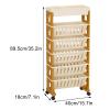 ZHDOKA Multi-Tier Rolling Office Paper Organizer, Utility Cart, Mobile Book Cart, File Storage Cabinet, Narrow Rolling Storage Cart, Movable Bookshelf (#4) view 2