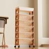ZHDOKA Multi-Tier Rolling Office Paper Organizer, Utility Cart, Mobile Book Cart, File Storage Cabinet, Narrow Rolling Storage Cart, Movable Bookshelf (#4) view 4