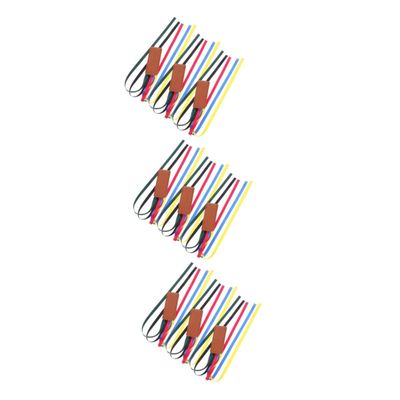 Operitacx 9-Piece Colorful Ribbon Bookmarks, Faux Leather Bookmarks with Ribbons for Practical Page Marking