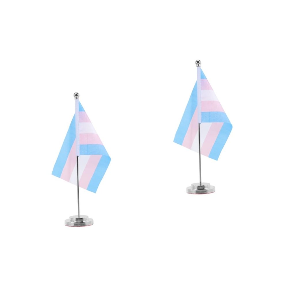 Operitacx 2-Piece Rainbow Table Flags with Stands