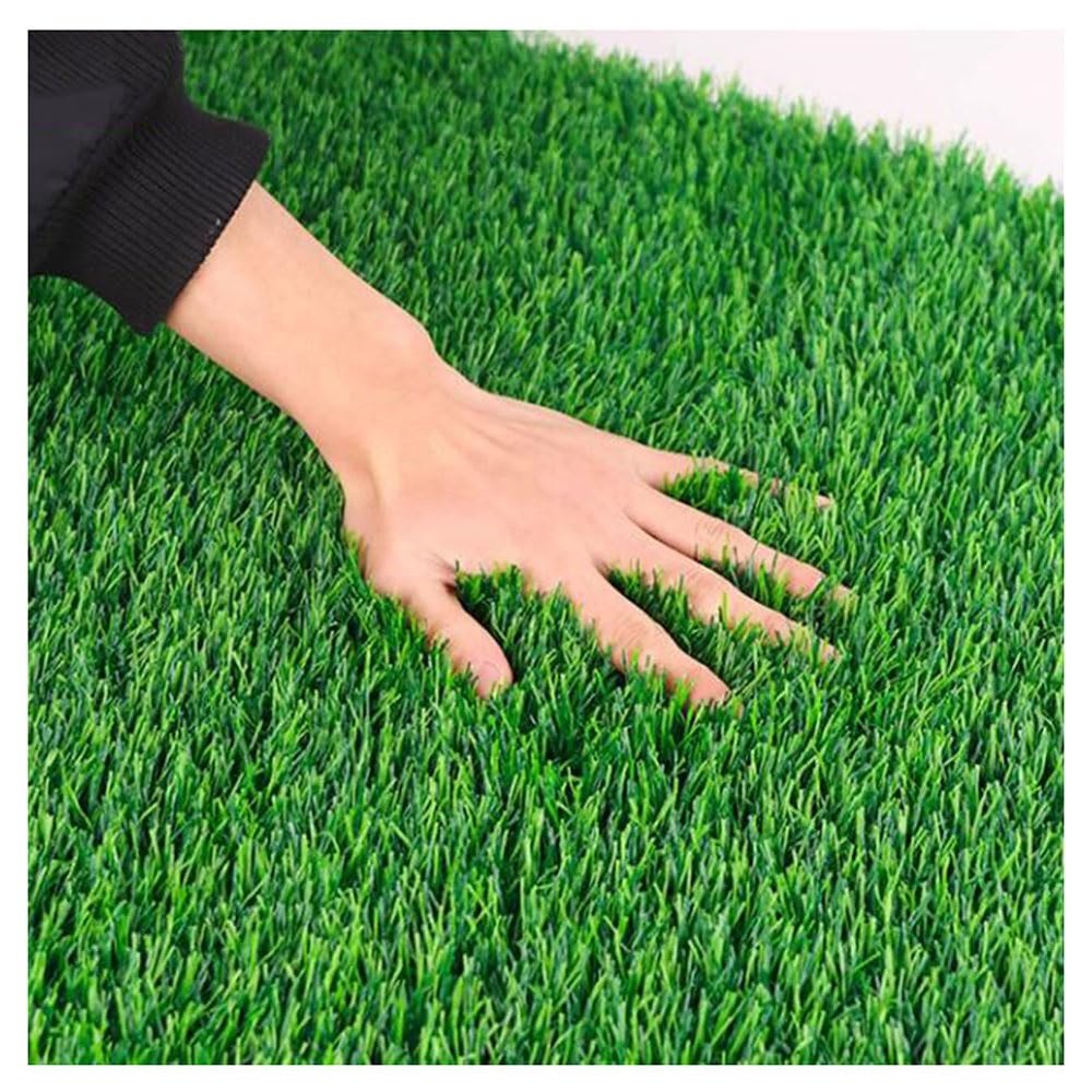 JHAISMAO Realistic Artificial Grass with Drainage, 3' x 5', 0.8" Green Turf, Custom Size 3 x 4 m