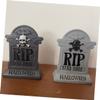 Cabilock 12-Piece Halloween Tombstone Decorations, Resin Graveyard Figurines for Indoor and Outdoor Use view 2