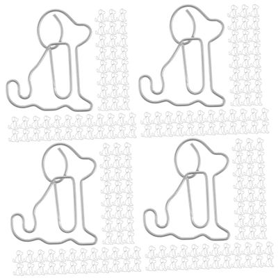 IMIKEYA 400-Piece Creative Dog-Shaped Paper Clips, Silver Clips for Notes and Documents, for Office and Home