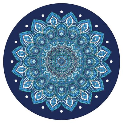 RajoNN Premium Printed Yoga Mat, Non-Slip Mandala Meditation Mat, 5 mm Thick, 55 x 55 in, for Pilates and Outdoor Sports