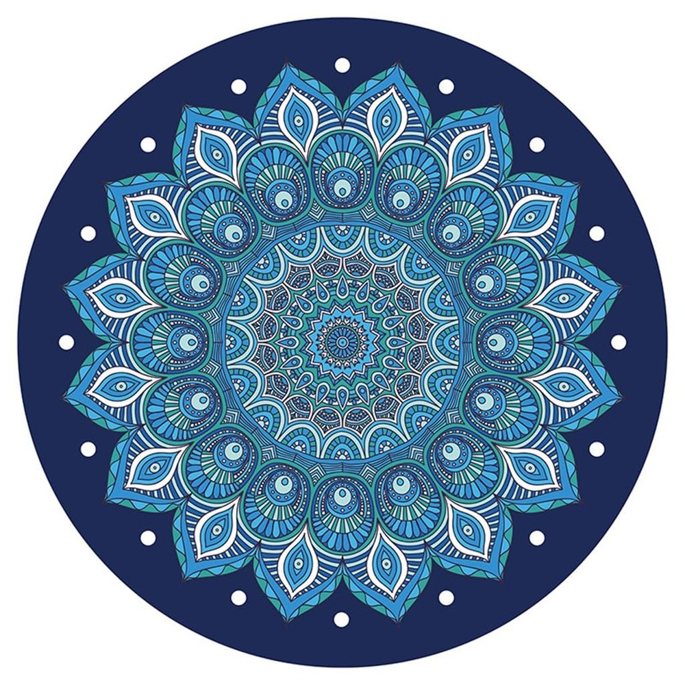 RajoNN Premium Printed Yoga Mat, Non-Slip Mandala Meditation Mat, 5 mm Thick, 55 x 55 in, for Pilates and Outdoor Sports
