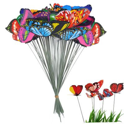 Wedhapy Butterfly Garden Stakes, 50-Pack, 9.84 in Tall