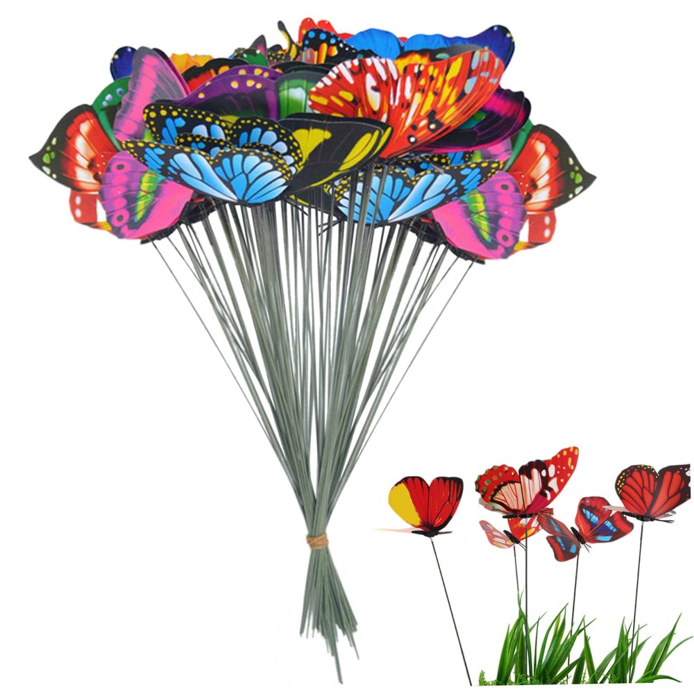 Wedhapy Butterfly Garden Stakes, 50-Pack, 9.84 in Tall
