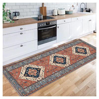 Siunwdiy Runner Rug, Red Boho, 60 x 420 cm, Vintage Narrow Hallway Runner