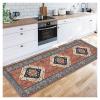 Siunwdiy Runner Rug, Red Boho, 60 x 420 cm, Vintage Narrow Hallway Runner view 1