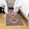 Siunwdiy Runner Rug, Red Boho, 60 x 420 cm, Vintage Narrow Hallway Runner view 2