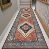 Siunwdiy Runner Rug, Red Boho, 60 x 420 cm, Vintage Narrow Hallway Runner view 3