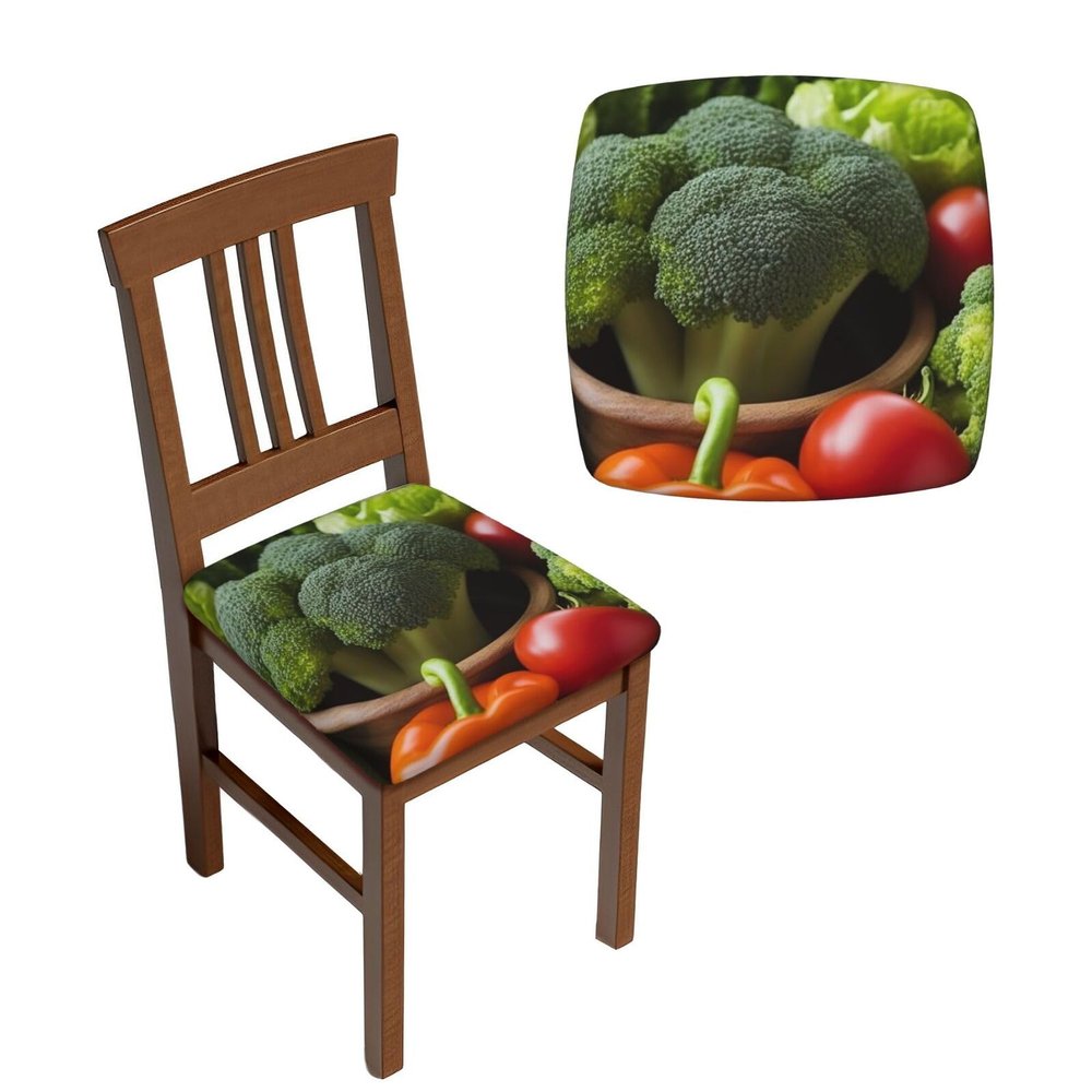 WEITINGKKK Square Stool Covers with Vegetable Print, Stretchable, Removable and Washable