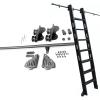 Hardware for Rolling Library Ladder, Black Steel Barn-Style Sliding Rail Kit (Ladder Not Included) view 1