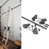 Retractable Sliding Library Ladder Hardware Kit, Satin Black Steel Rail, Without Ladder view 1