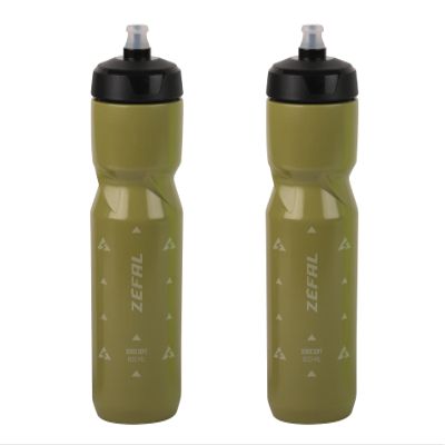 ZEFAL Pack Sense Soft 80 Bicycle & Mountain Bike Water Bottles, Olive Green, 2 x 800 mL