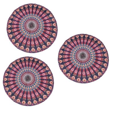GERRIT 3-Piece Round Beach Towel Set, Women's Scarves and Rebozos