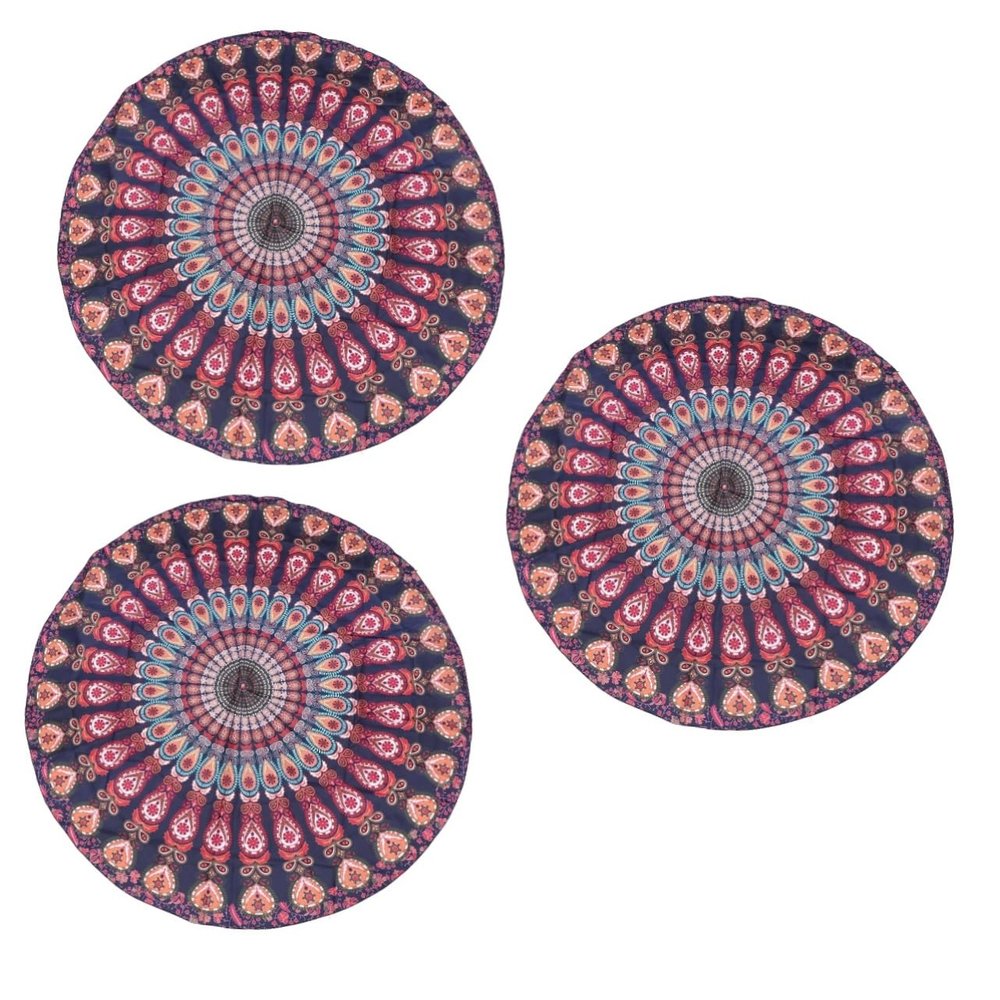 GERRIT 3-Piece Round Beach Towel Set, Women's Scarves and Rebozos