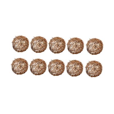 HOLIDYOYO Decorative Rattan Balls, 10-Piece Brown Set