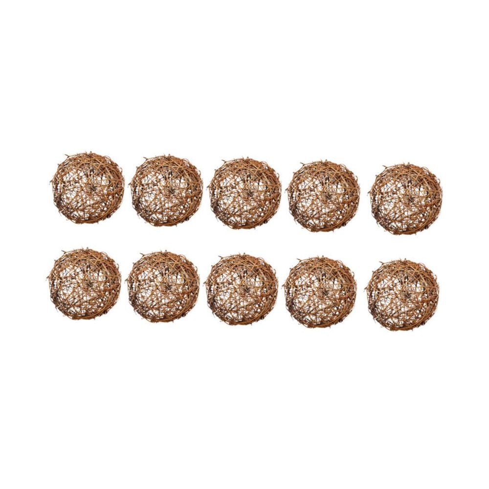 HOLIDYOYO Decorative Rattan Balls, 10-Piece Brown Set