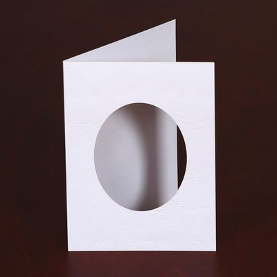 White DIN B6 Mat Card with Leather-Look Finish