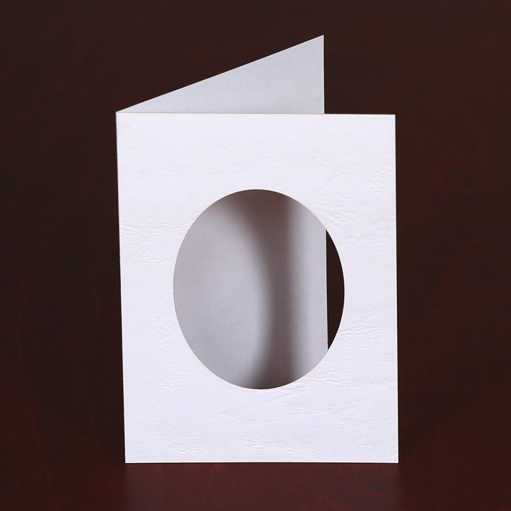 White DIN B6 Mat Card with Leather-Look Finish