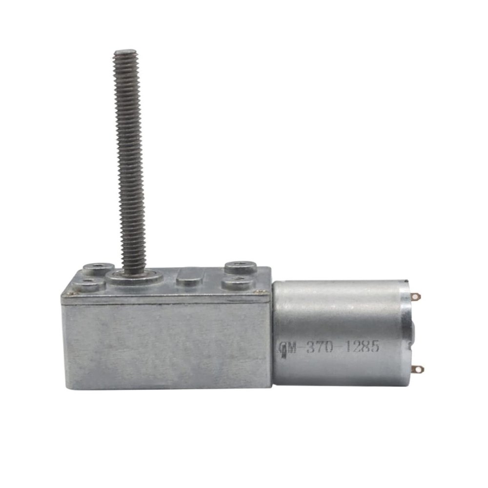 24V JGY370 DC Gear Motor, Low-Speed Worm Drive, Single/Dual Shaft or M6 Threaded Shaft