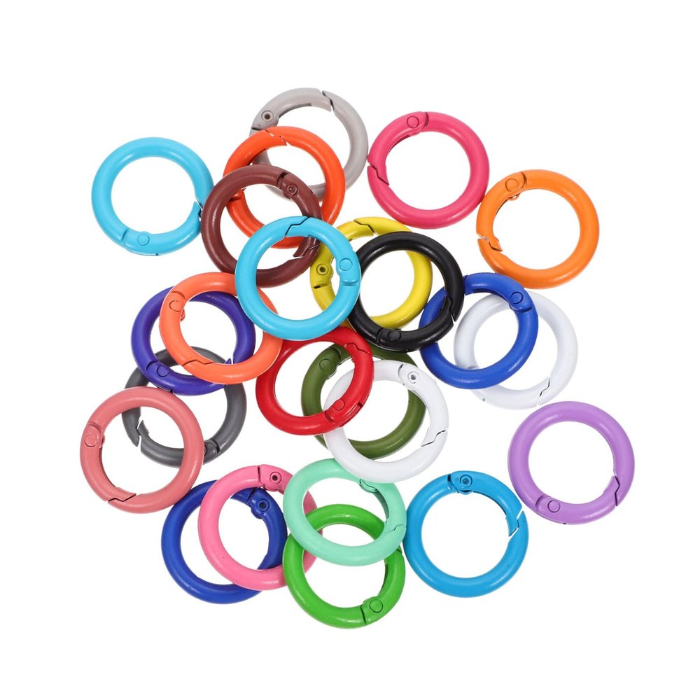 Operitacx 72-Piece Round Spring Rings for Keychains and DIY Bags