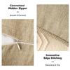 ANRODUO Chenille Pillow Covers with Stitched Edge, Beige, 12 x 20 in, 2-Pack view 3