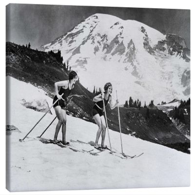 Posterlounge Skiing in a Swimsuit, 1930 Canvas Print