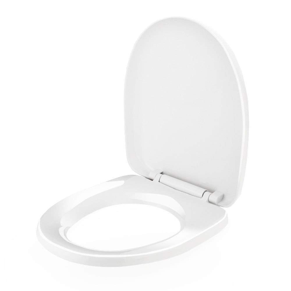 White Toilet Seat with Soft-Close Hinges, Quick Release and Top Mount
