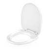 White Toilet Seat with Soft-Close Hinges, Quick Release and Top Mount view 1
