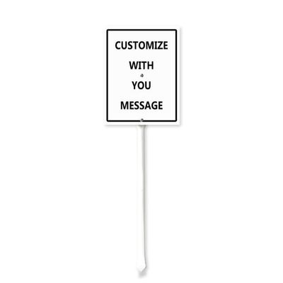 Horienteeon Personalized Yard Sign with Stake, Aluminum, Rust-Resistant, 17.5 x 22 cm, White