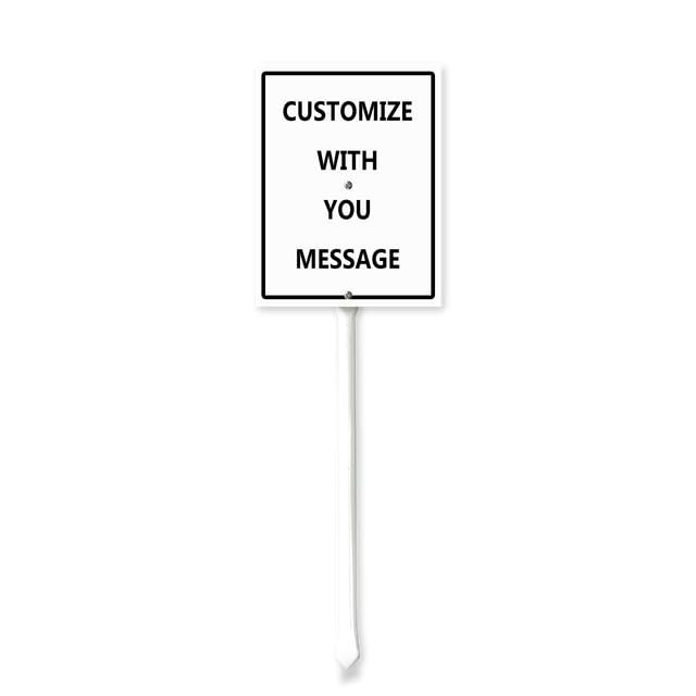 Horienteeon Personalized Yard Sign with Stake, Aluminum, Rust-Resistant, 17.5 x 22 cm, White